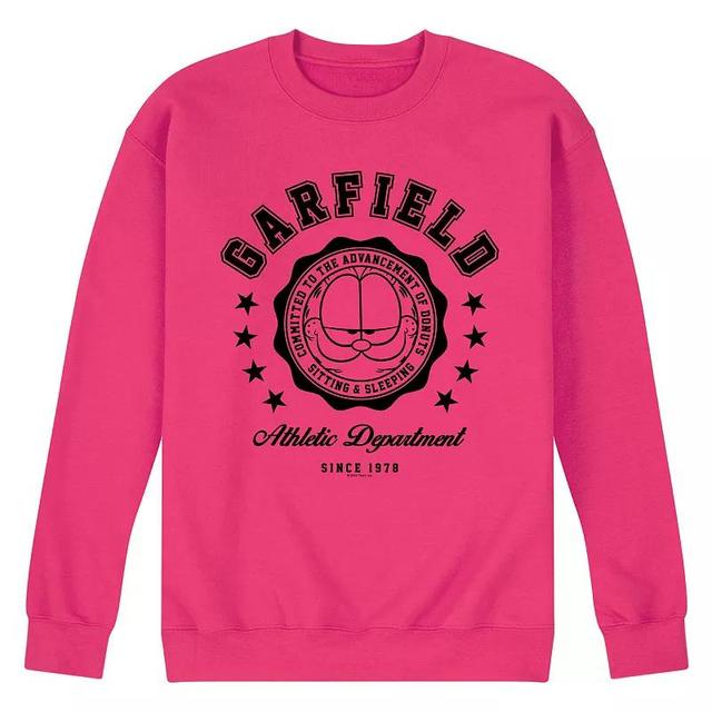 Mens Garfield Varsity Seal Fleece Sweatshirt Pink Product Image