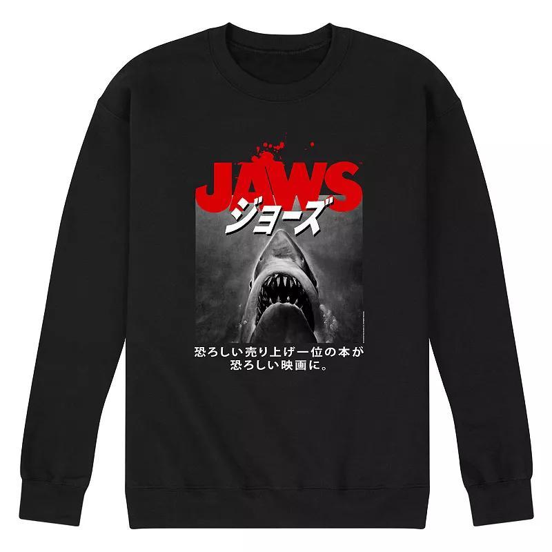 Mens Jaws Poster Kanji Fleece Sweatshirt Grey Gray Product Image