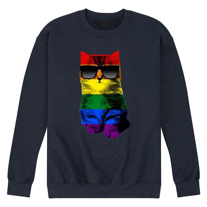 Mens Cat Pride Fleece Sweatshirt Blue Product Image