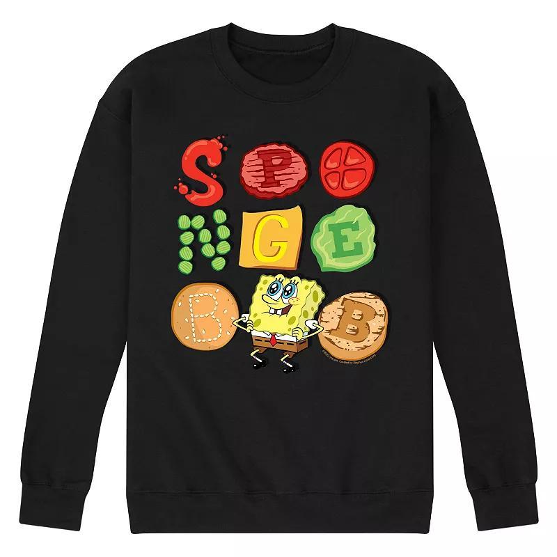 Mens Nickelodeon SpongeBob SquarePants Patty Condiments Fleece Sweatshirt Med Grey Product Image