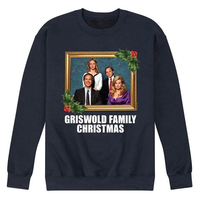 Mens National Lampoons Christmas Vacation Family Picture Fleece Sweatshirt Blue Product Image