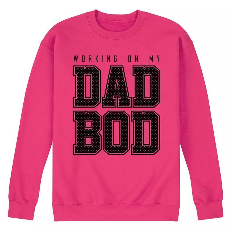 Mens Dad Bod Fleece Sweatshirt Pink Product Image