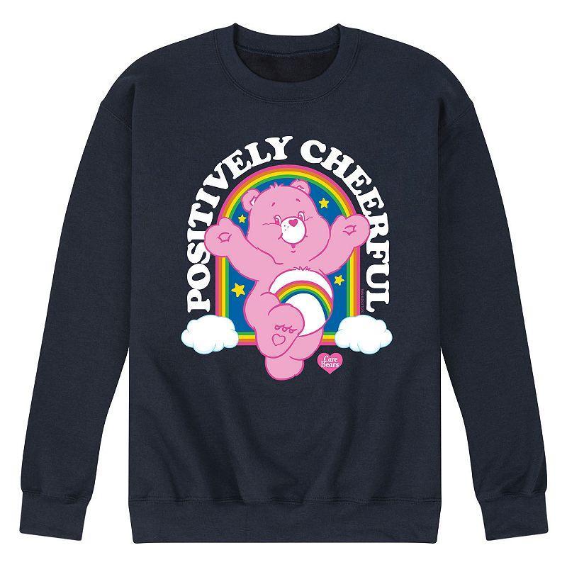 Mens Care Bears Positively Cheerful Fleece Sweatshirt Blue Product Image