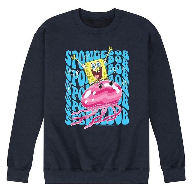 Mens Nickelodeon SpongeBob SquarePants Jelly Wave Fleece Sweatshirt Blue Product Image