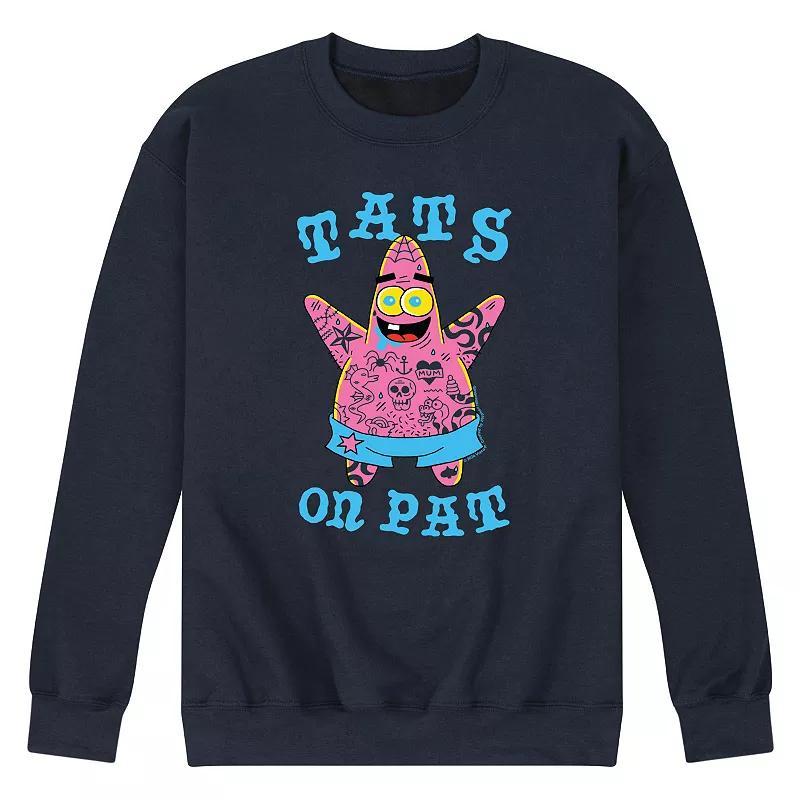 Mens SpongeBob SquarePants Tats On Pat Fleece Sweatshirt Blue Product Image