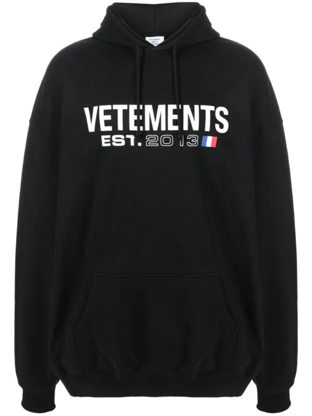 Logo Cotton Hoodie In Black Product Image