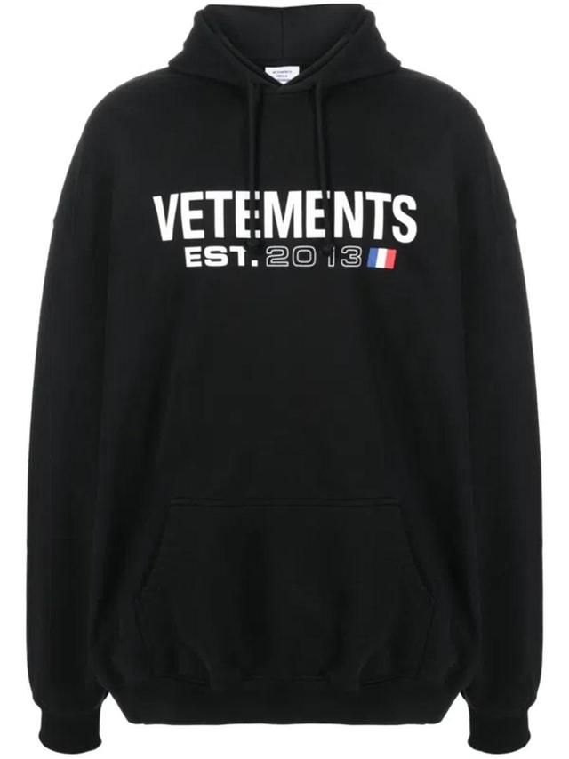 Logo Cotton Hoodie In Black Product Image