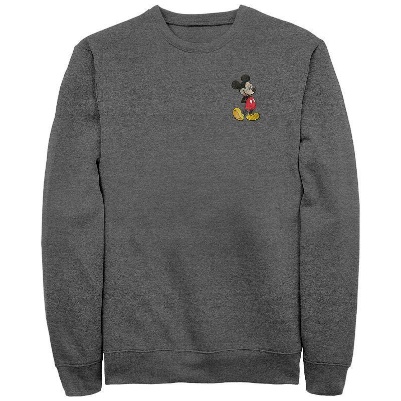 Disneys Mickey Mouse Mens Classic Pose Fleece Sweatshirt Dark Grey Product Image