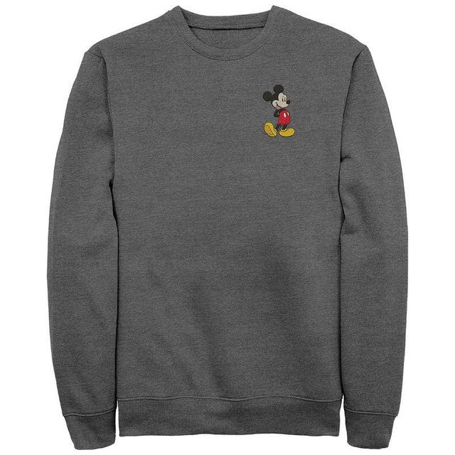 Disneys Mickey Mouse Mens Classic Pose Fleece Sweatshirt Dark Grey Product Image