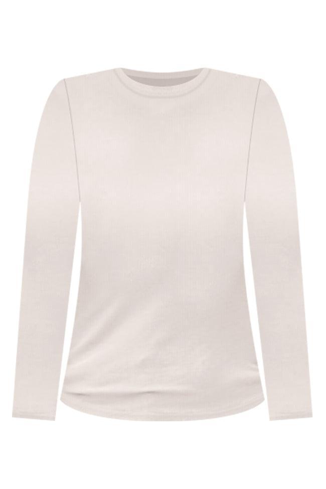 Make Your Choice Tan Ribbed Long Sleeve Tee Product Image