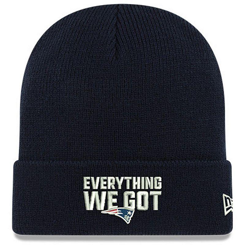 Mens New Era New England Patriots Everything We Got Cuffed Knit Hat, Blue Product Image