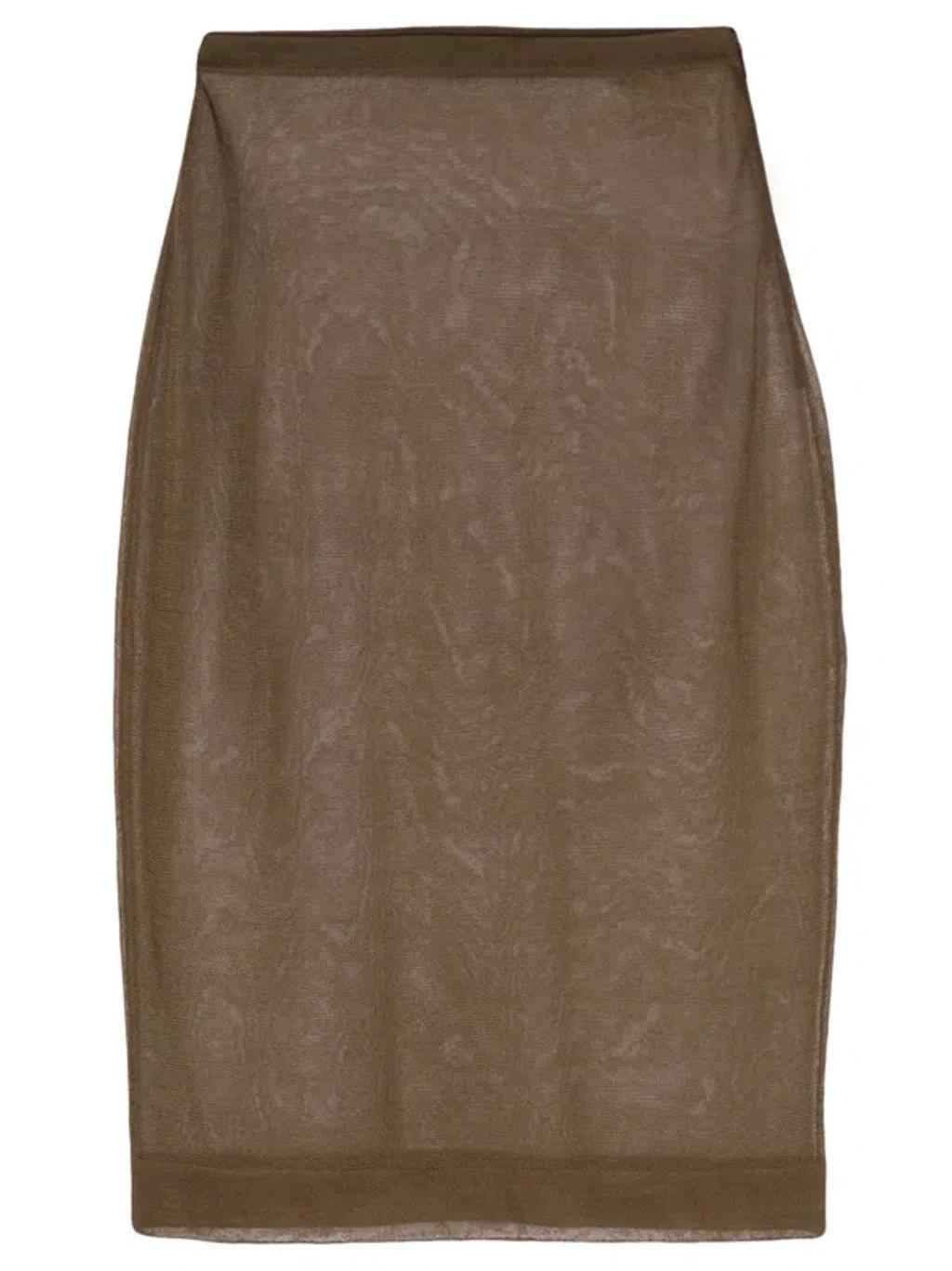 Knitted Pencil Skirt In Brown product image