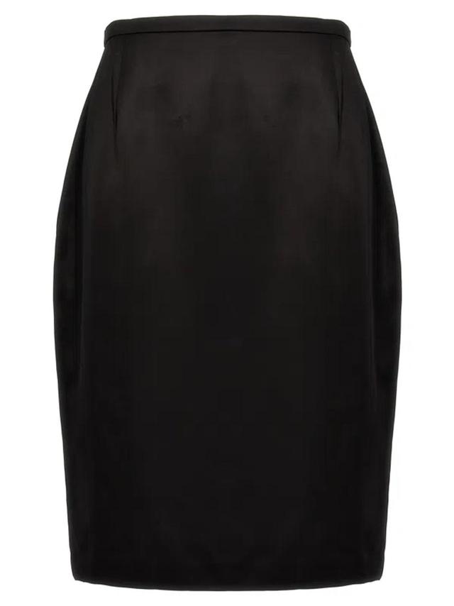 SAINT LAURENT Satin Skirt Skirts In Black Product Image