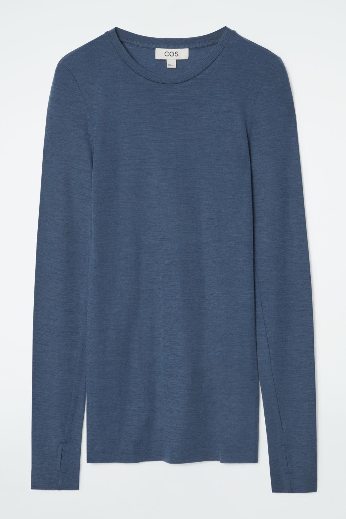 CREW-NECK MERINO WOOL TOP Product Image