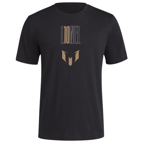 adidas Mens Lionel Messi adidas Lionel Messi T-Shirt - Mens Black/Gold Product Image