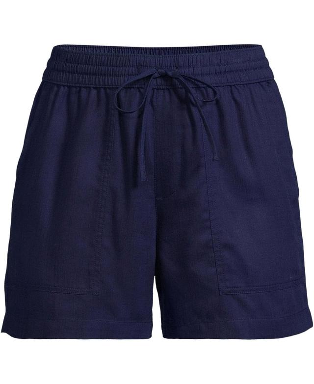 Womens Lands End High Rise Drawstring 5-in. Shorts Deep Blue Product Image