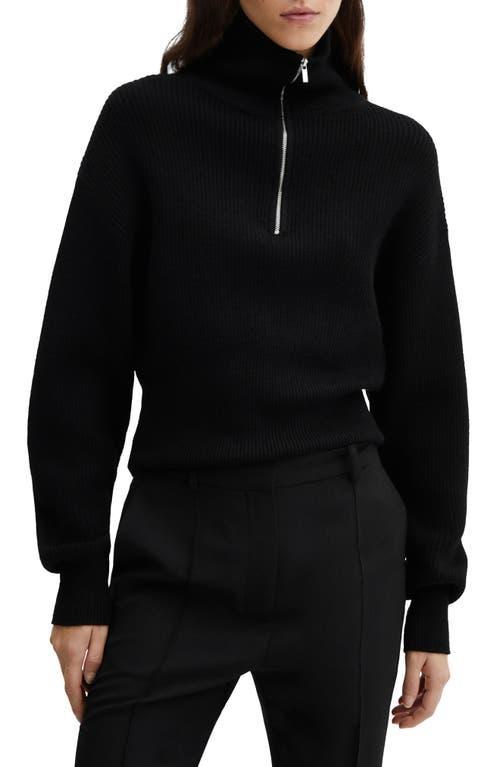 MANGO Half Zip Rib Sweater Product Image