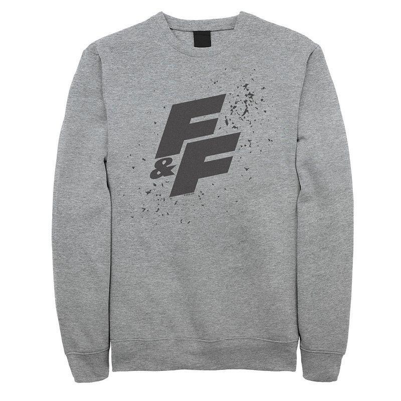 Mens Fast & Furious Paint Splatter Bold Logo Fleece Sweatshirt Athletic Grey Product Image