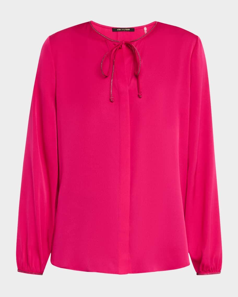 Eliza Chain-Trim Silk Blouse Product Image