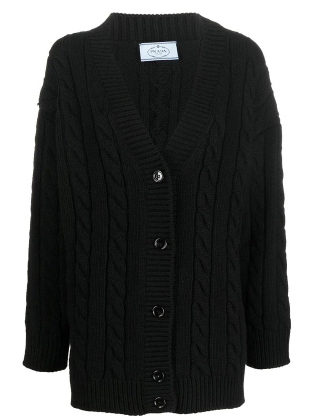 V-neck Cashmere Wool Cardigan Black In Default Title Product Image