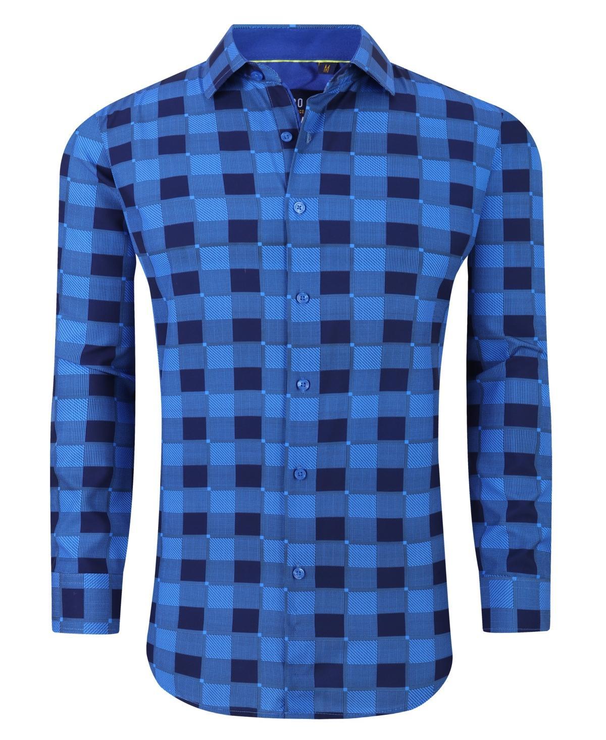 Azaro Uomo Mens Plaid Four-Way Stretch Button Down Slim Fit Shirt Product Image