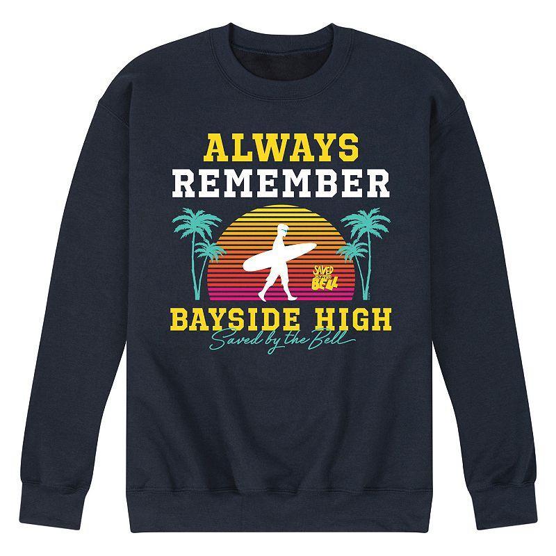 Mens Saved By The Bell Always Remember Long Sleeve Graphic Tee Blue Product Image