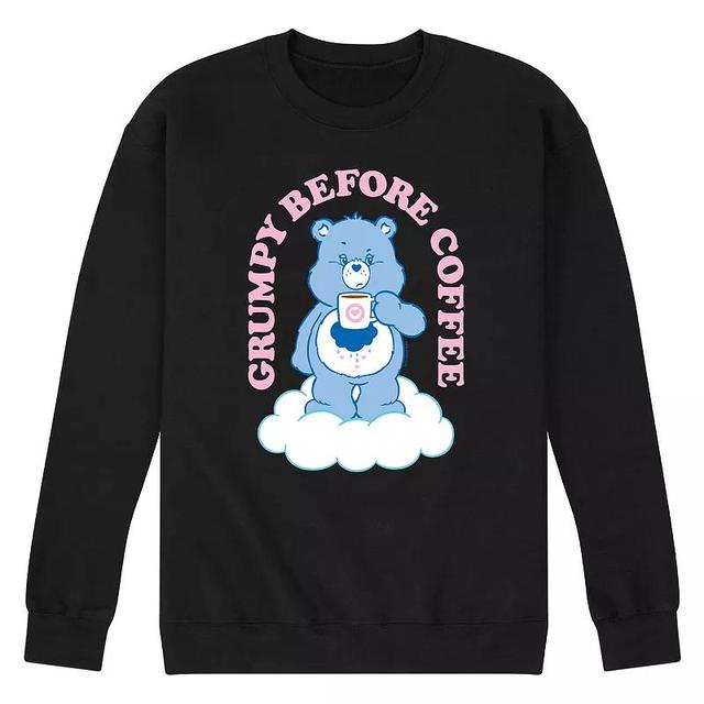 Mens Care Bears Grumpy Before Coffee Fleece Sweatshirt Blue Product Image