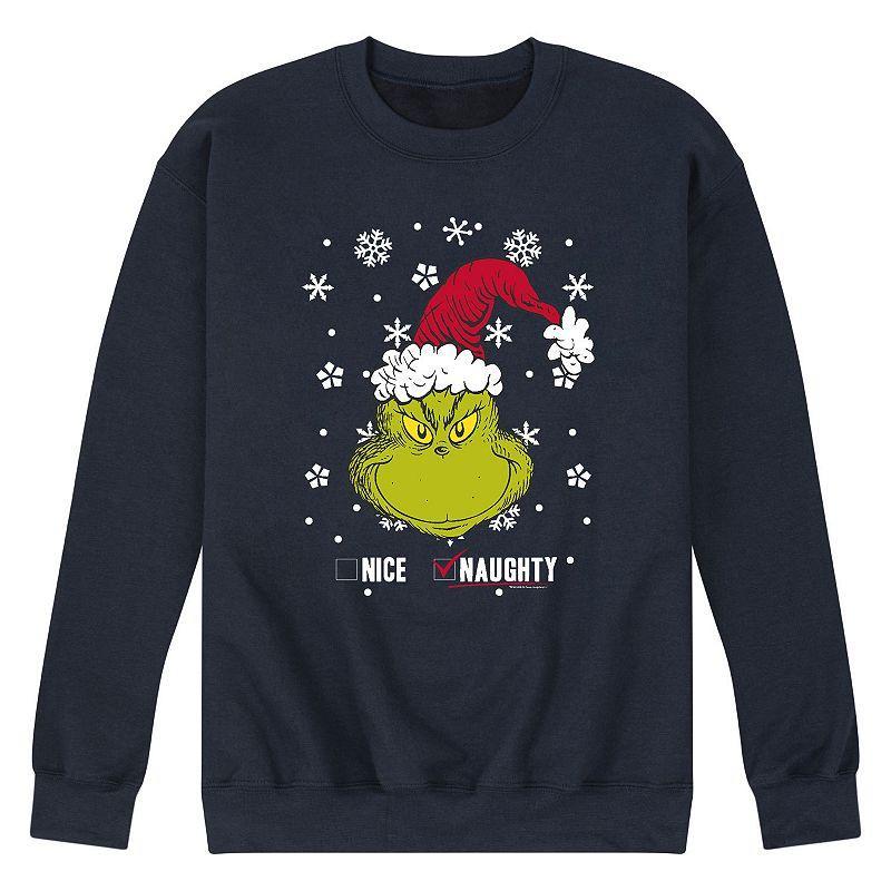 Mens Dr. Suess The Grinch Bad Or Nice Sweatshirt Blue Product Image