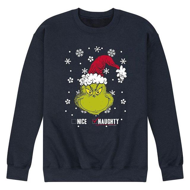 Mens Dr. Suess The Grinch Bad Or Nice Sweatshirt Blue Product Image