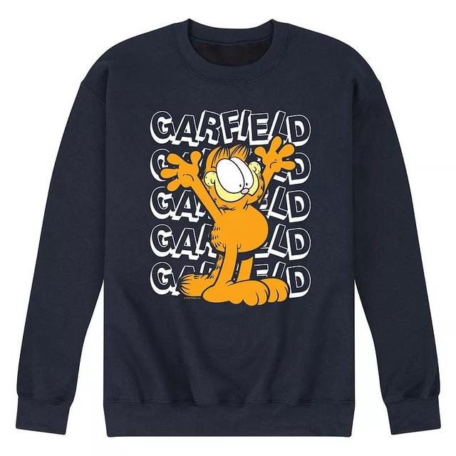 Mens Garfield Repeated Fleece Sweatshirt Blue Product Image