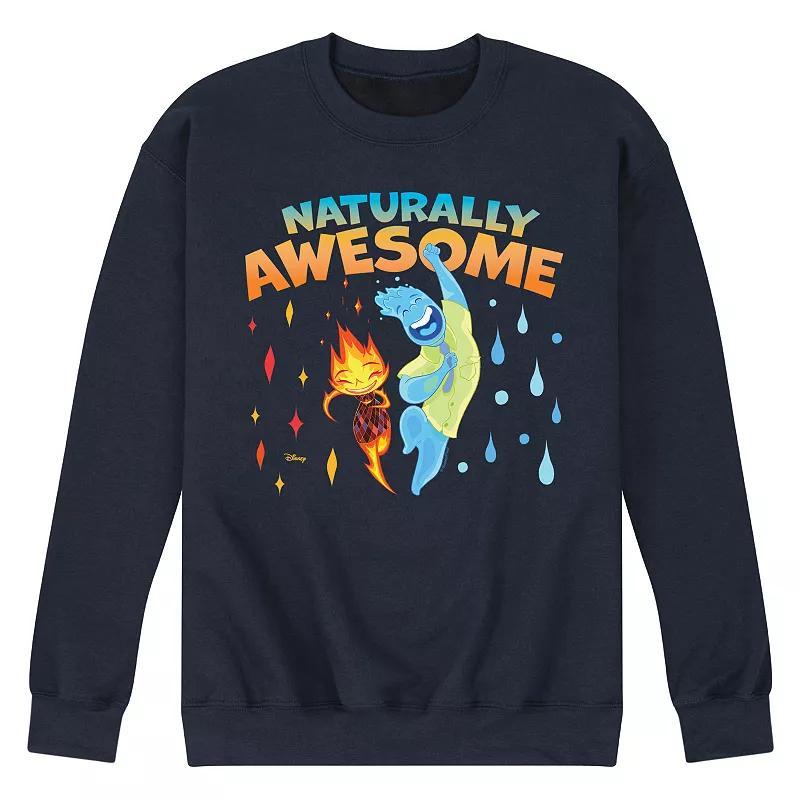 Disneys Elemental Mens Naturally Aweseome Fleece Sweatshirt Blue Product Image