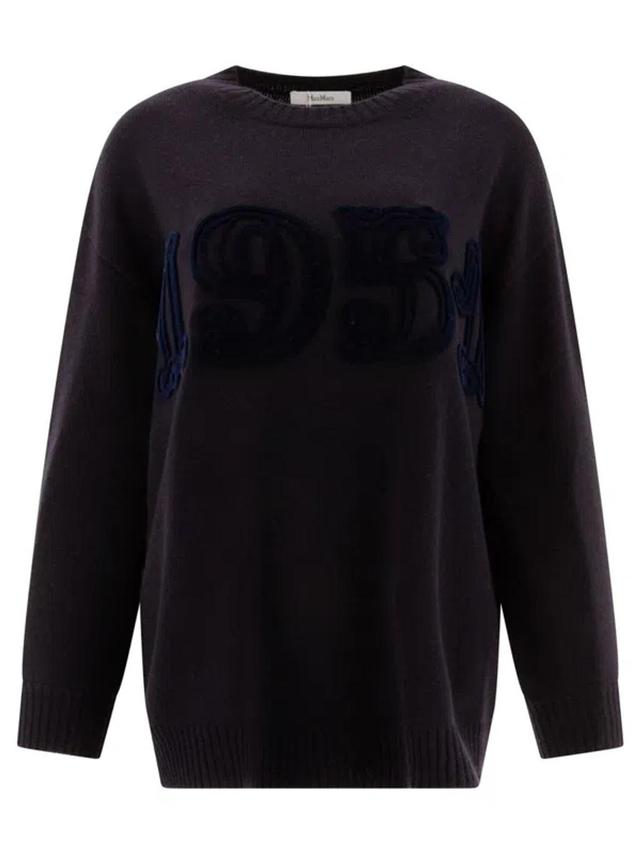 MAX MARA Oversized Wool And Cashmere Sweater In Blue Product Image