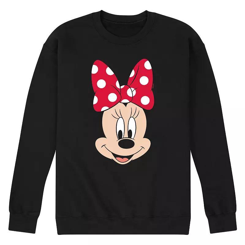 Disneys Minnie Mouse Face Mens Fleece Sweatshirt Product Image