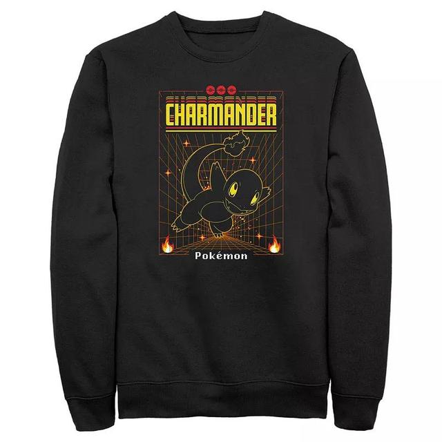 Mens Pokemon Charmander Grid Background Graphic Fleece Product Image