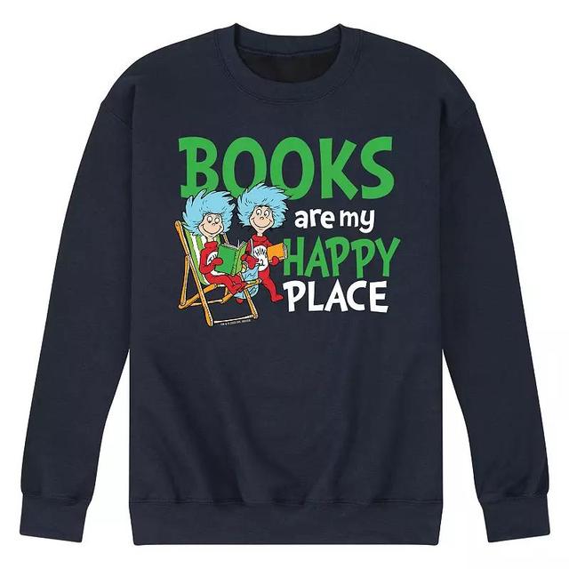 Mens Dr. Seuss Book Are My Happy Place Fleece Graphic Tee Product Image