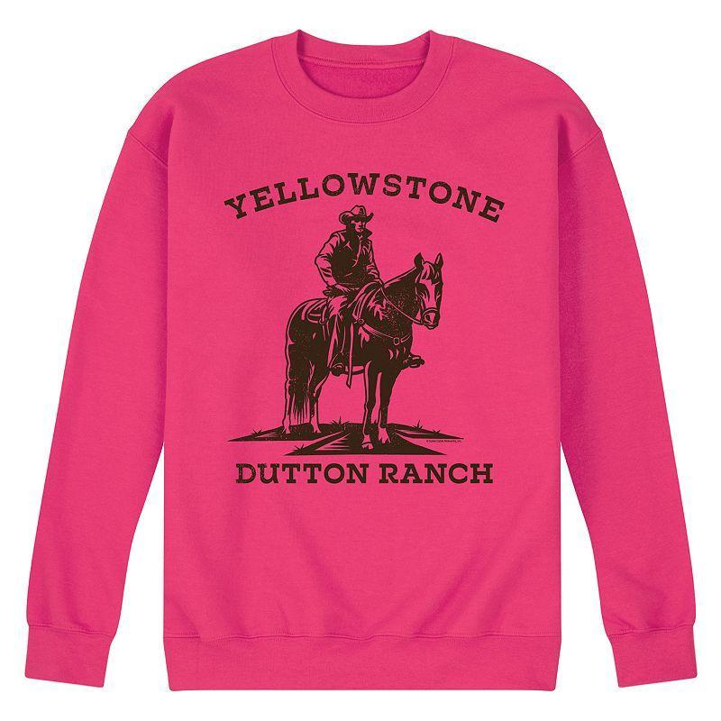 Mens Yellowstone Horse Fleece Sweatshirt Pink Product Image