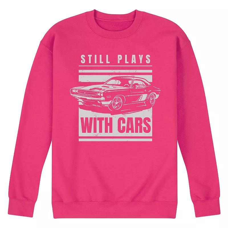 Mens Still Plays with Cars Fleece Sweatshirt Pink Product Image