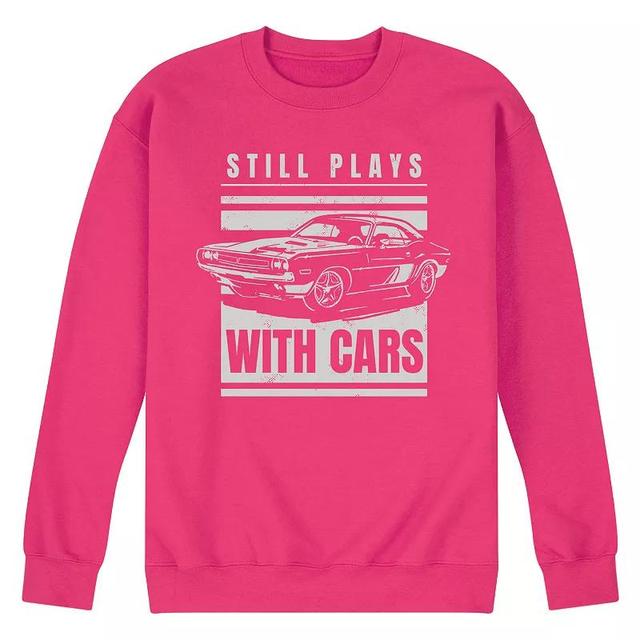 Mens Still Plays with Cars Fleece Sweatshirt Pink Product Image