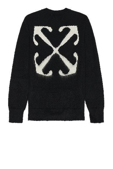 OFF-WHITE Mohair Arrow Knit Crewneck in Black Product Image