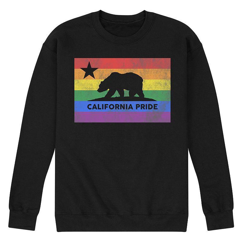 Mens California Pride Fleece Sweatshirt Grey Gray Product Image