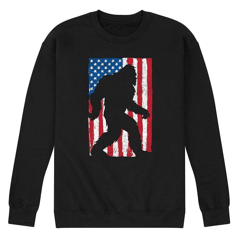 Mens Sasquatch Flag Graphic Fleece Sweatshirt Black Product Image