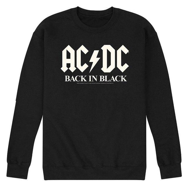 Mens ACDC Back In Black Glow Graphic Fleece Product Image