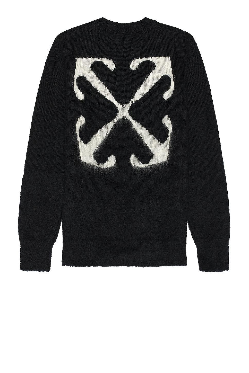 OFF-WHITE Mohair Arrow Knit Crewneck in Black. Size S. Product Image