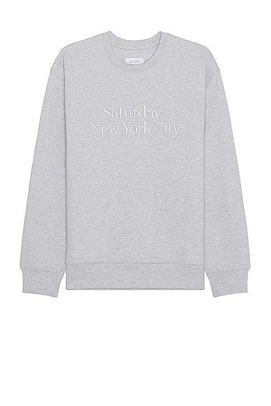 SATURDAYS NYC Bowery Miller Standard Crew in Grey. - size L (also in M, S, XL/1X) Product Image