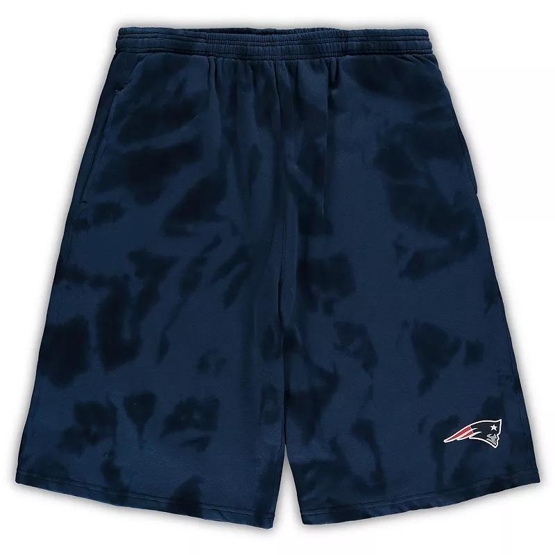 Mens New England Patriots Big & Tall Tie-Dye Shorts Blue Product Image