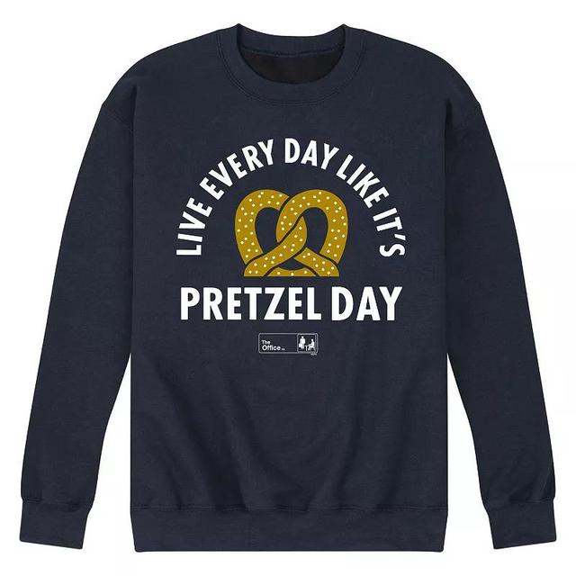 Mens The Office Pretzel Day Sweatshirt Blue Product Image