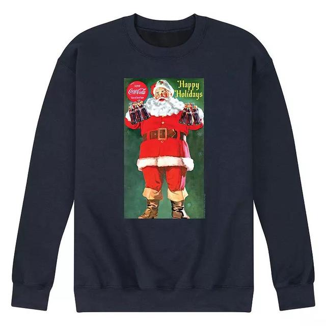 Mens CocaCola Vintage Santa Sweatshirt Blue Product Image