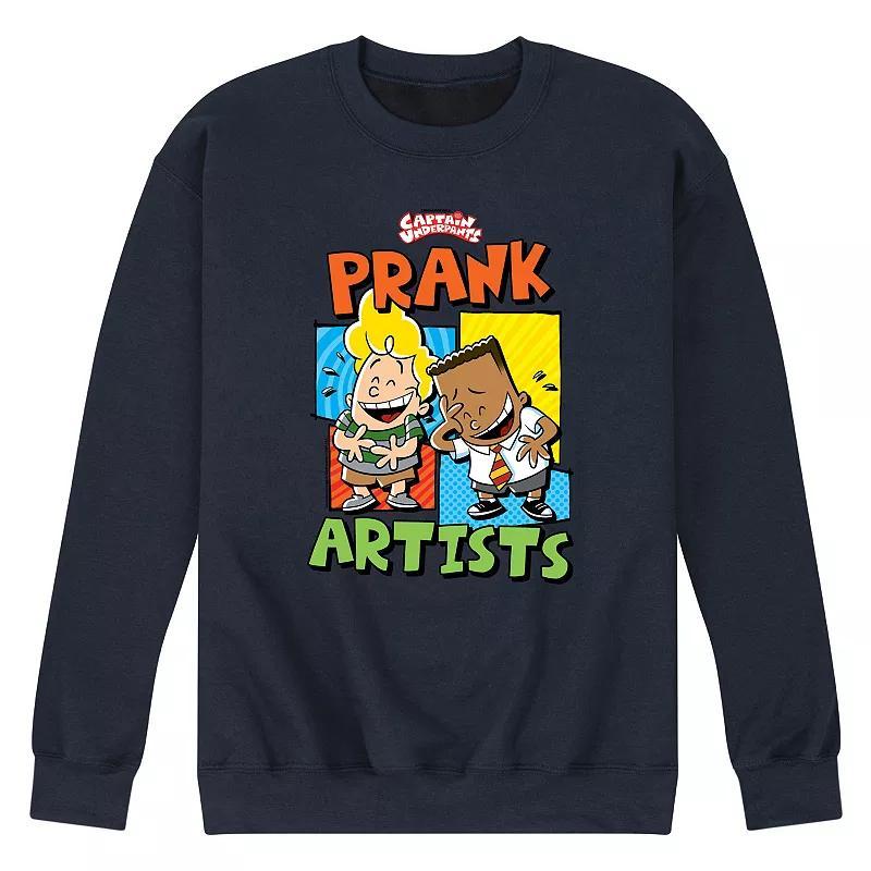 Mens Captain Underpants Prank Artists Fleece Sweatshirt Blue Product Image