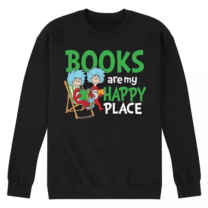 Mens Dr. Seuss Book Are My Happy Place Fleece Graphic Tee Product Image