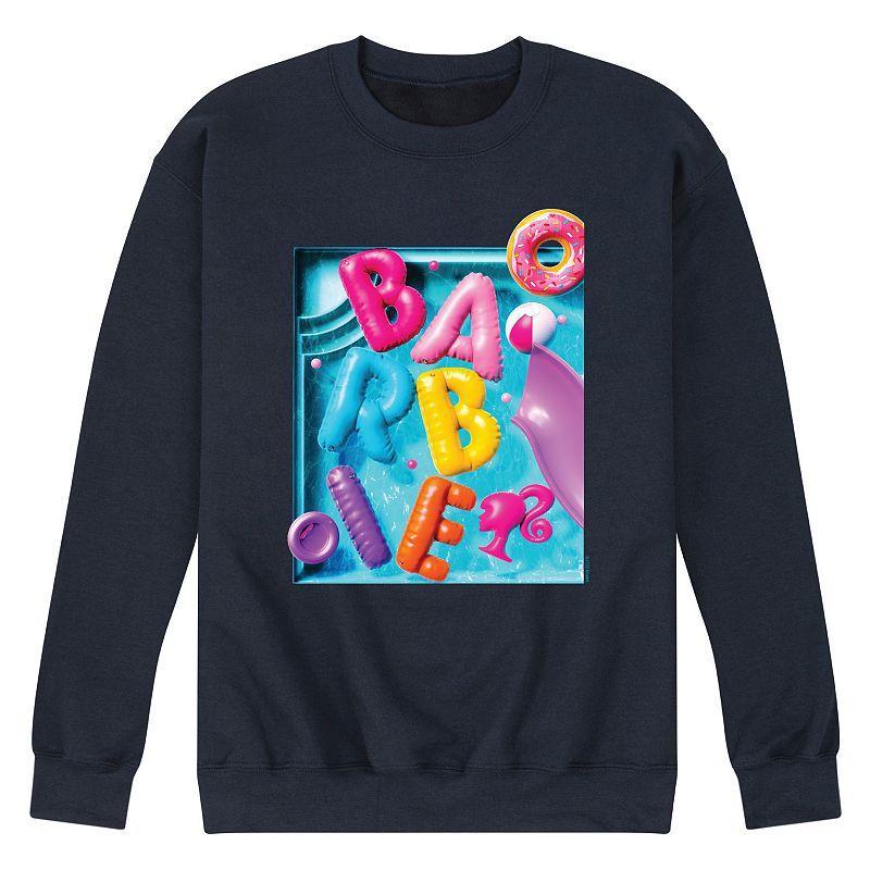 Mens Barbie Dream Summer Pool Floaties Fleece Sweatshirt Blue Product Image